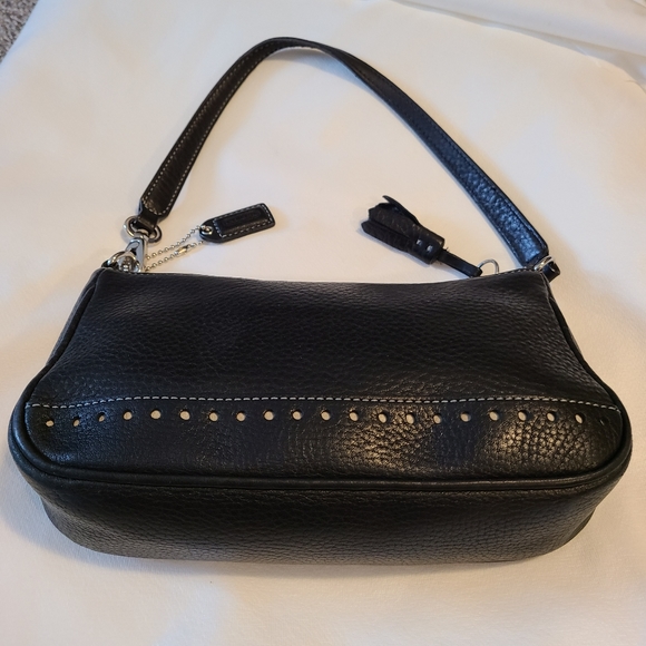 ⭐️COACH DEMI VINTAGE BLACK LEATHER SMALL SHOULDER BAG HANDBAG #9860 - Picture 4 of 11